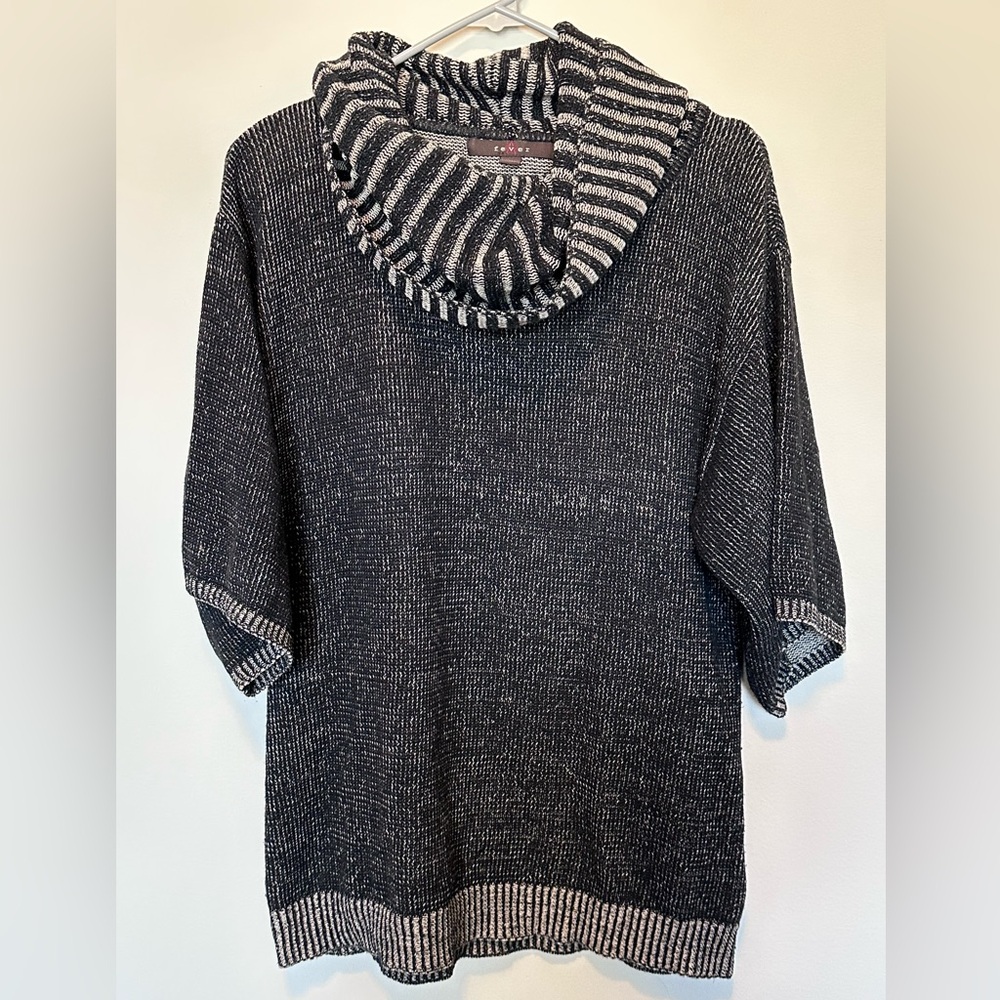 Fever - Black and Tan Cowl Neck Sweater - Size M